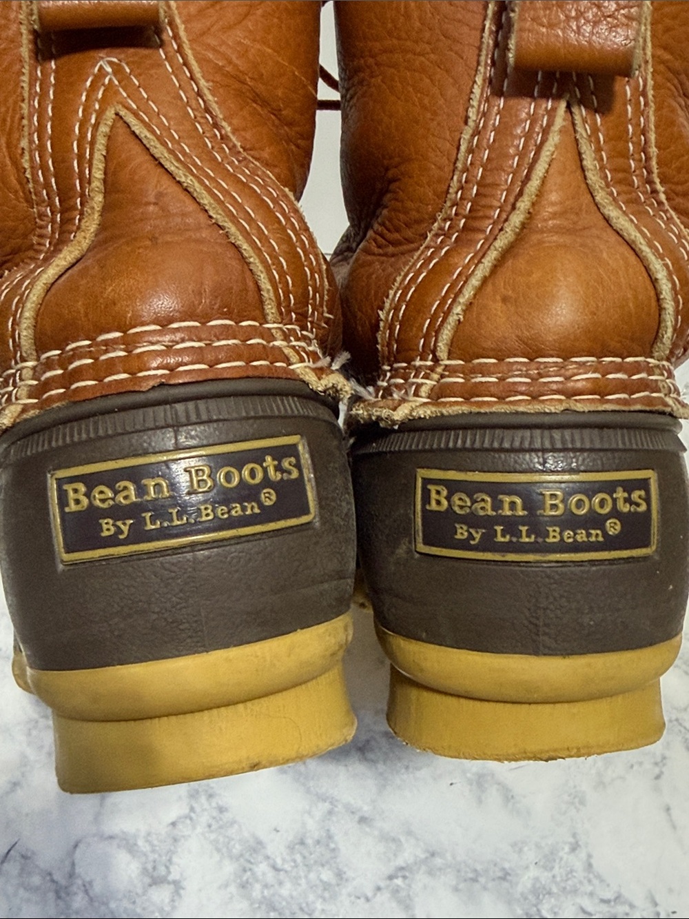 L.L. Bean Women's Bean Boots, 8" Shearling-Lined Insulated Duck brown leather 9 - Picture 8 of 11